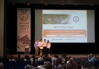 IEEE World Haptics Conference에서 유용재 학생, 최승문 교수님 논문이 최우수 포스터 논문상 수상